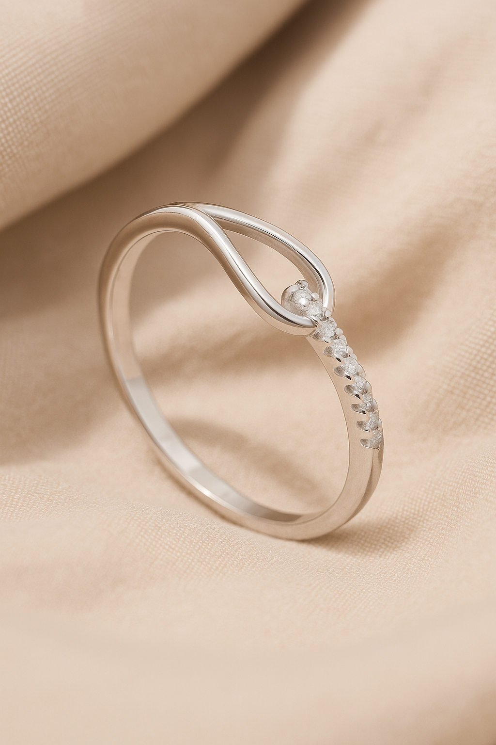 Minimal Teardrop Ring in 925 Pure Silver with Premium Rhodium-Plated - Image 3