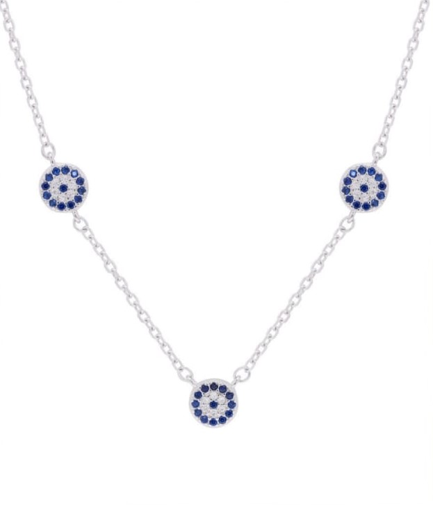 Stylish Evil Eye-Inspired Necklace in 925 Pure Silver with Premium Rhodium-Plated - Image 2